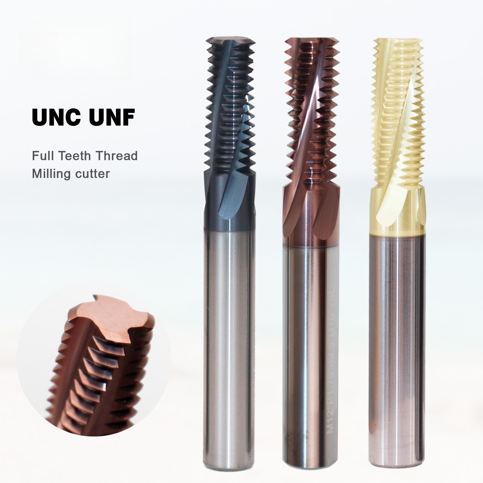 Carbide UNC Thread End Mill Milling Cutter Full tooth CNC Boring Cutter UNC10-32
