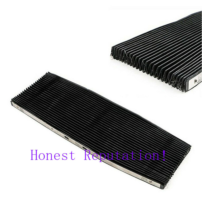 1pc CNC Milling Machine Part Accordion Type & Retractable Way Black Rubber Cover