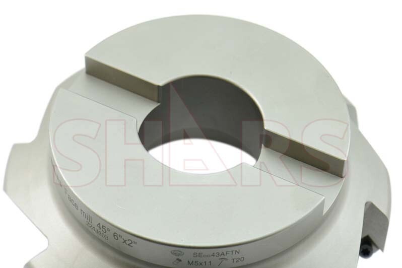 Shars CNC 6″ 45° Indexable Face Mill SEHT 43 Insert 8 Flutes NEW R[