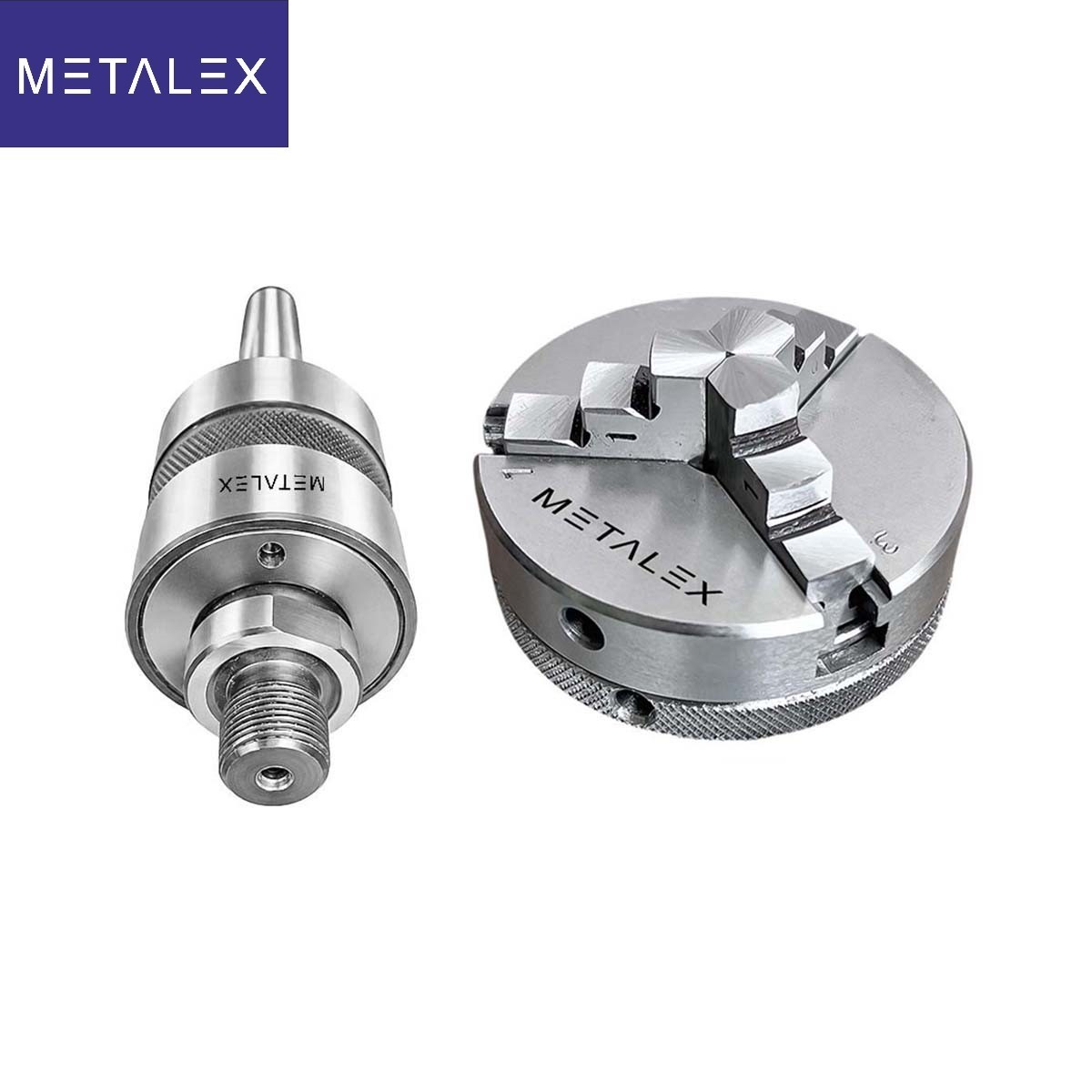 65mm Self Centering Lathe Chuck 3 Jaws Reversible MT3 Live Revolving Tailstock