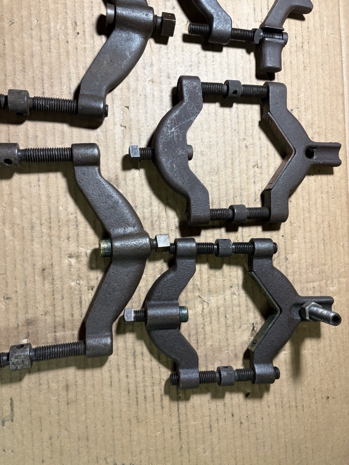 5pc Lot of Vintage Adjustable Large Lathe Grinding Dogs