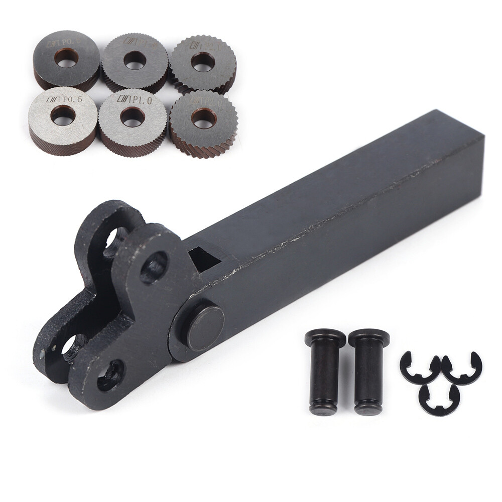 Dual Wheel knurling tool holder Steel Diagonal Knurl Kit For Metal Lathe 6Wheels