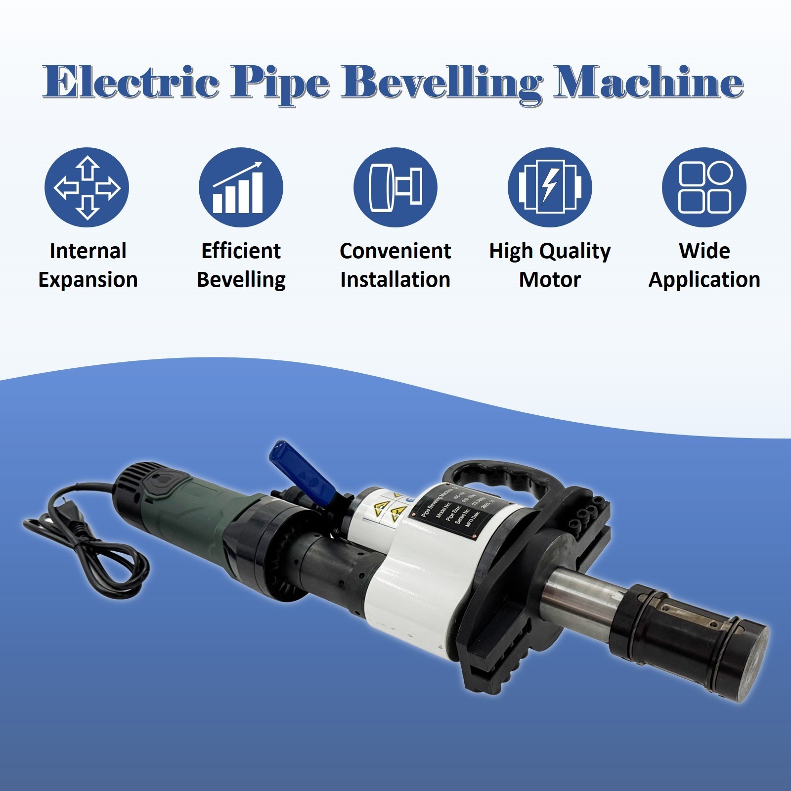 ISE-159 Hand-held Electric Beveling Machine Chamfering Machine 220V 65mm-159mm