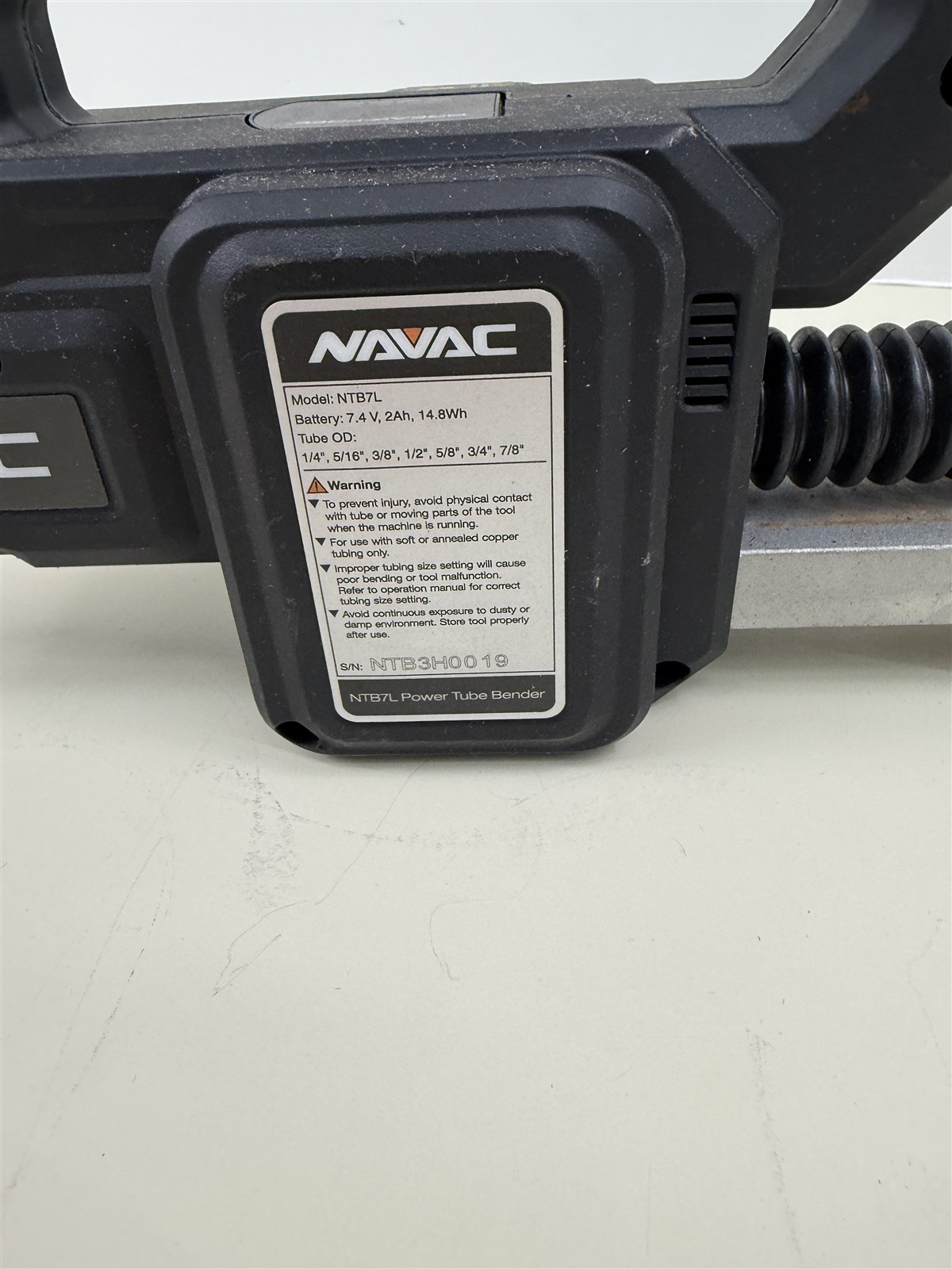 NAVAC NTB7L BREAKFREE POWER TUBE BENDER 1/4-7/8” DEFECT