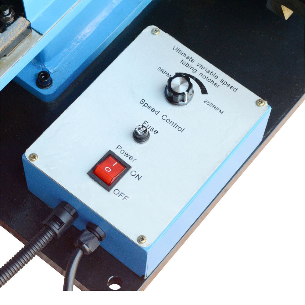 1 HP Electric Tube Pipe Notcher 1/2 to 2″ End Mill V-Block Rotary Vise 0-250 RPM