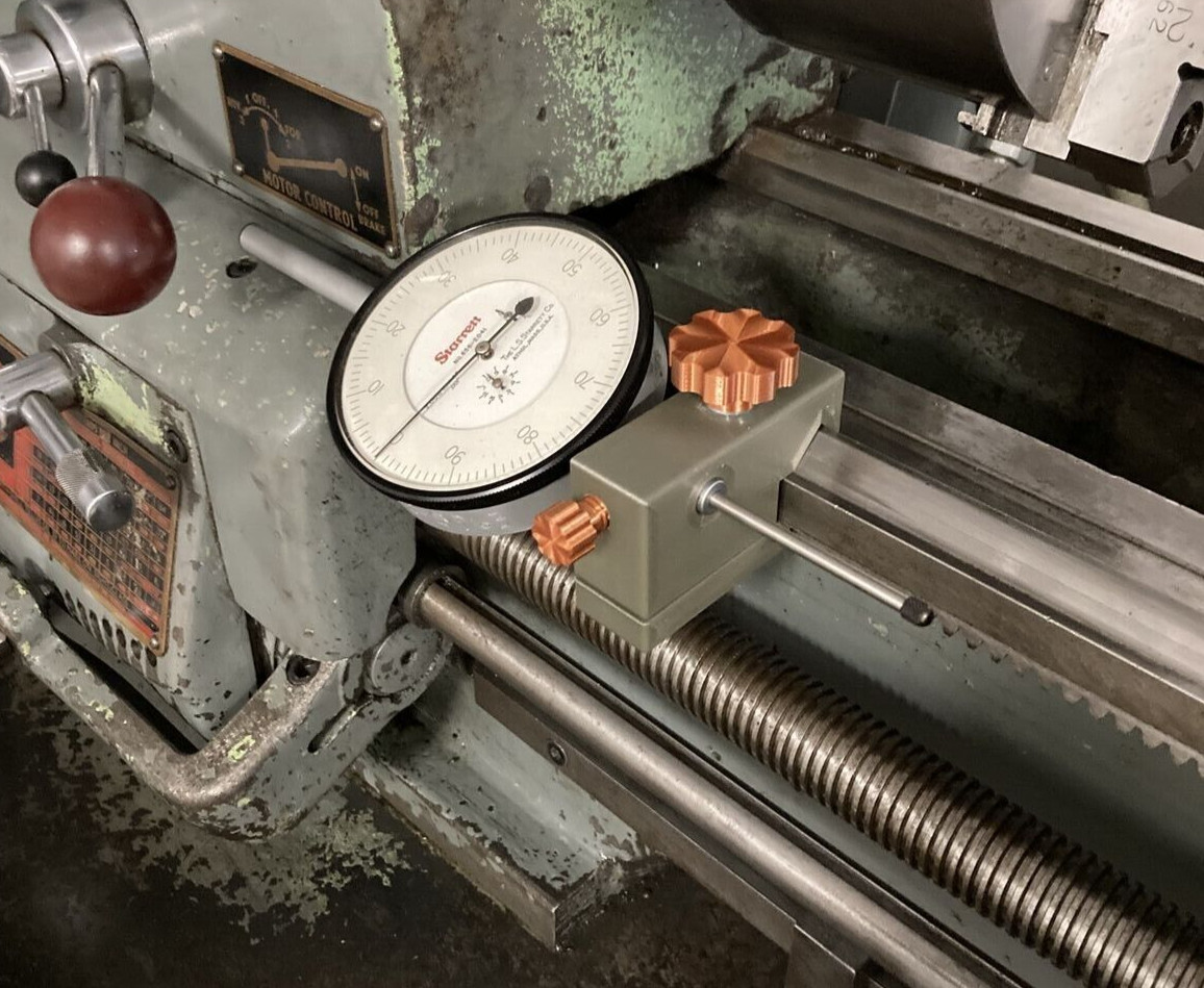Clausing Colchester Round Head 6525 13×36 Metal Lathe, Dial Indicator Mount.