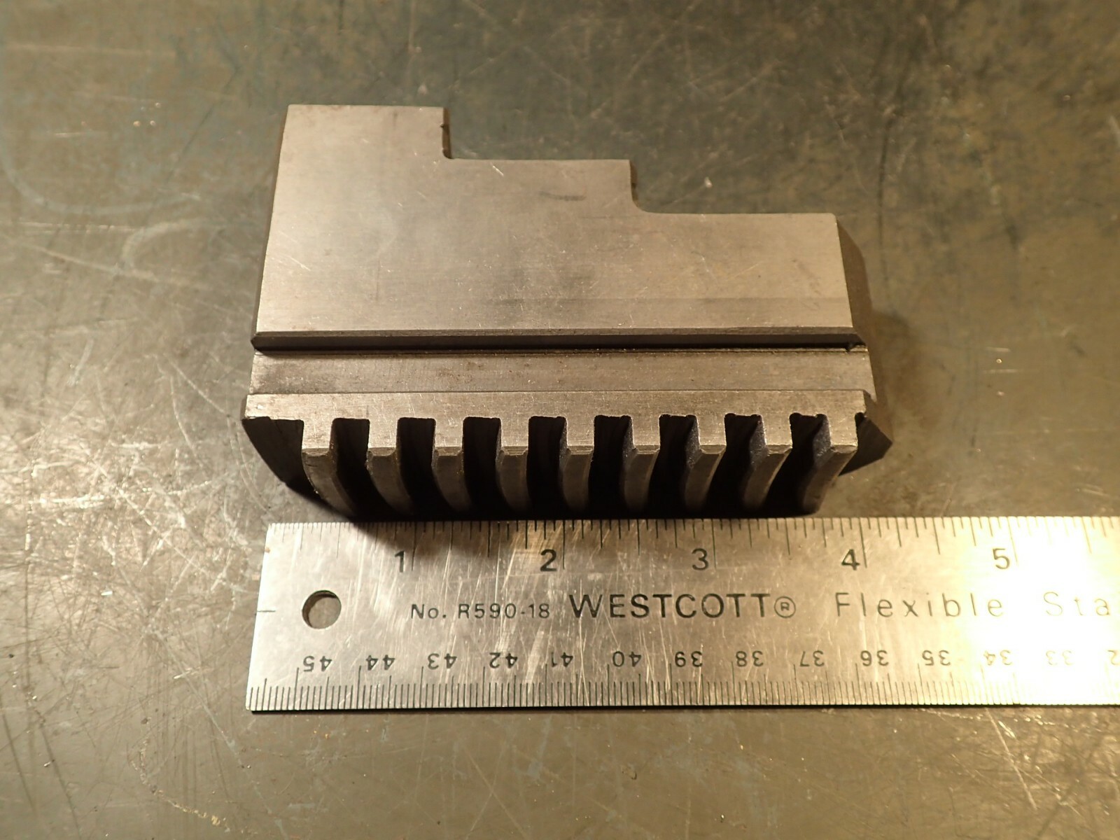 3-Piece Set Lathe Scroll Chuck Steel Step Jaws: 1-1/16″ Wide, 4-1/8″ Long, Used