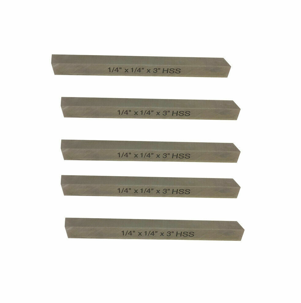 5pcs 1/4″ x 1/4″ x 3″ M2 HSS Square Tool Bit Lathe Fly Cutter Mill Blank