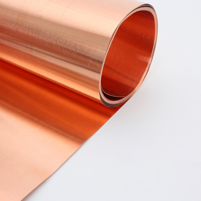 99.9% Pure Copper Metal Sheet Roll Foil Plate Thick 0.0.5mm-1mm Width 15mm-300mm
