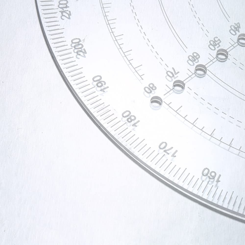 Round Center Finder Compass 200mm/7.9 Inch Clear Acrylic Lathe Centering Tool