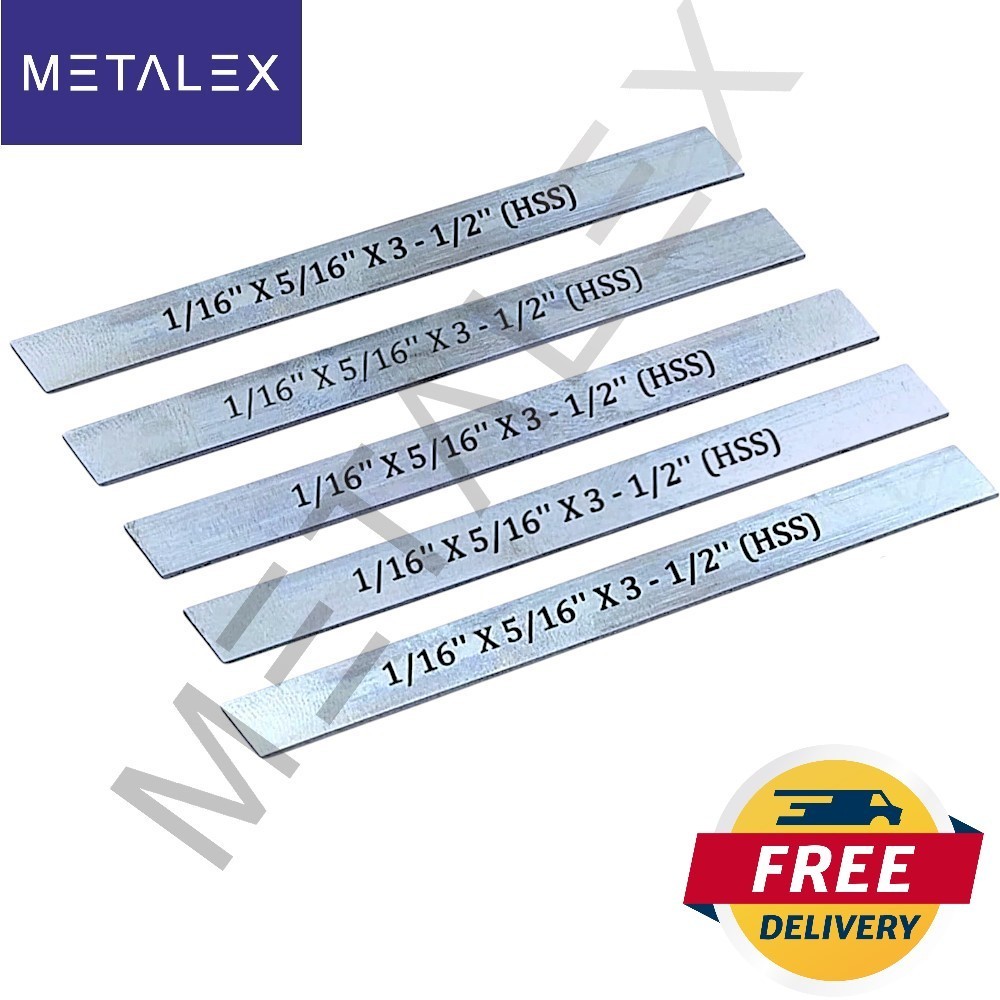 5x HSS Blade 1/16″ x 5/16″ x 3-1/2″Inch Cut Off Parting Tool Holder Set M2 Grade
