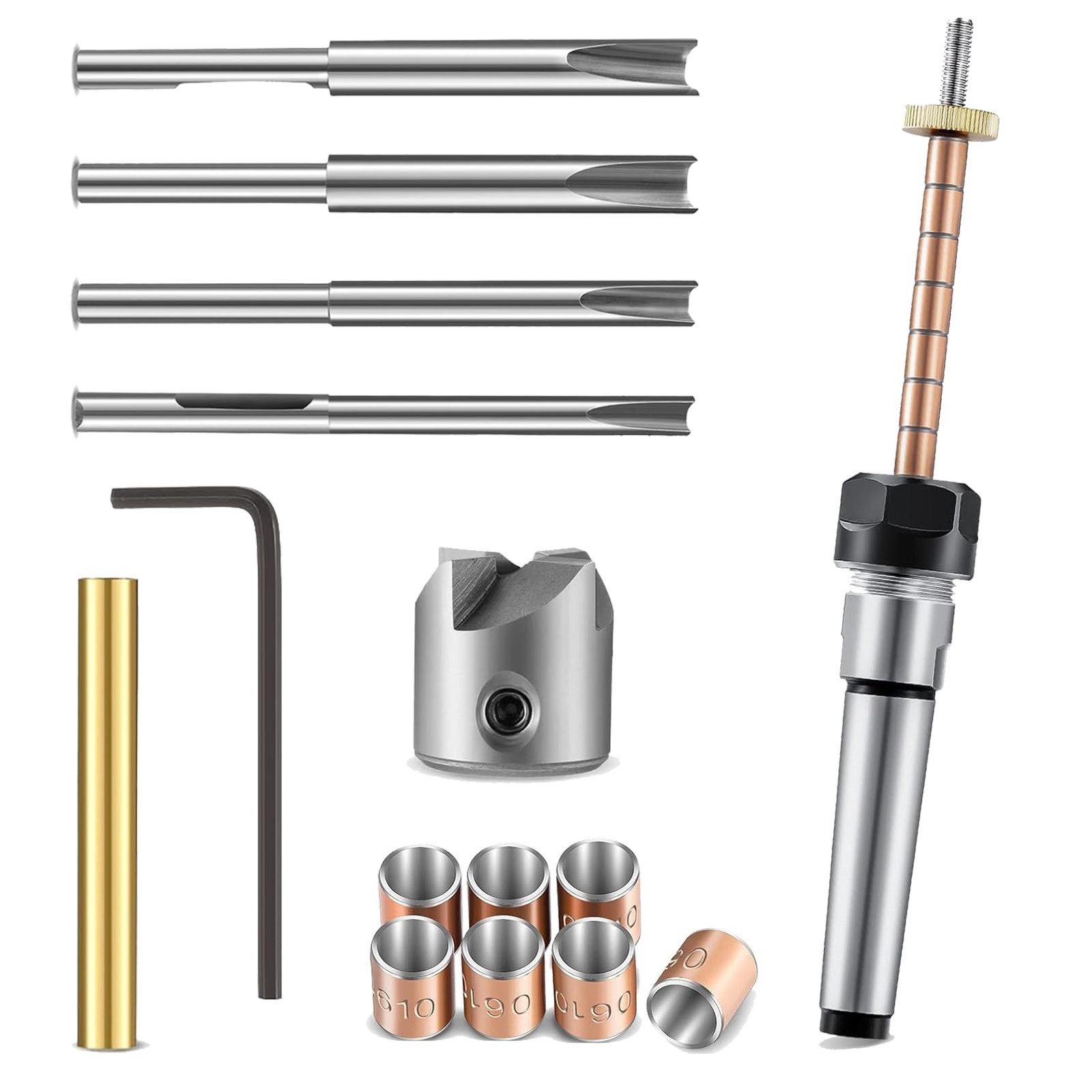 Pen Turning Mandrel Kit with 1 Quill Shaft, 4 Cutting Shafts, 7mm Drill Bit