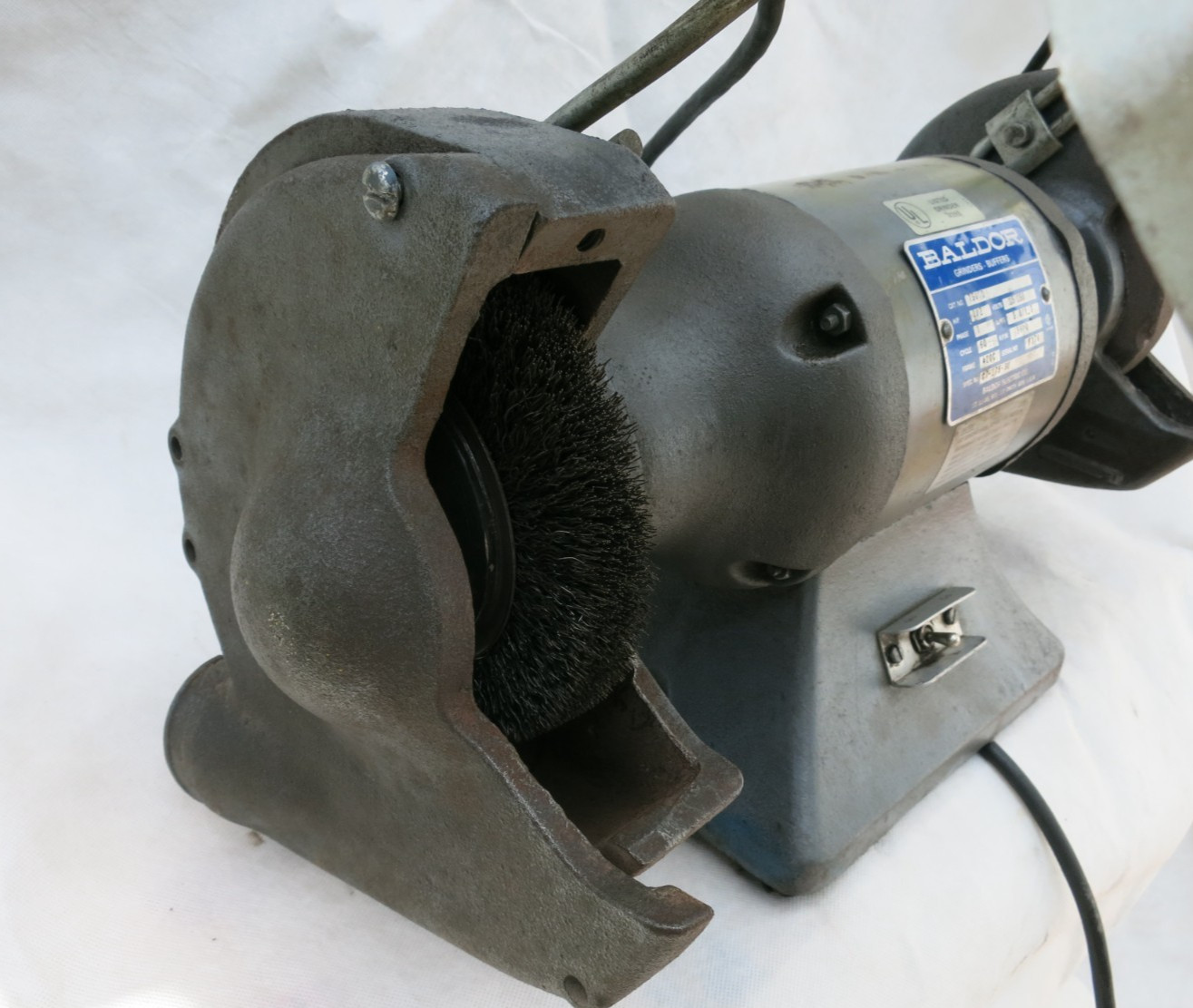 Vintage Baldor 7307 7” Bench Grinder 1/2 HP 115/230V Single Phase USA