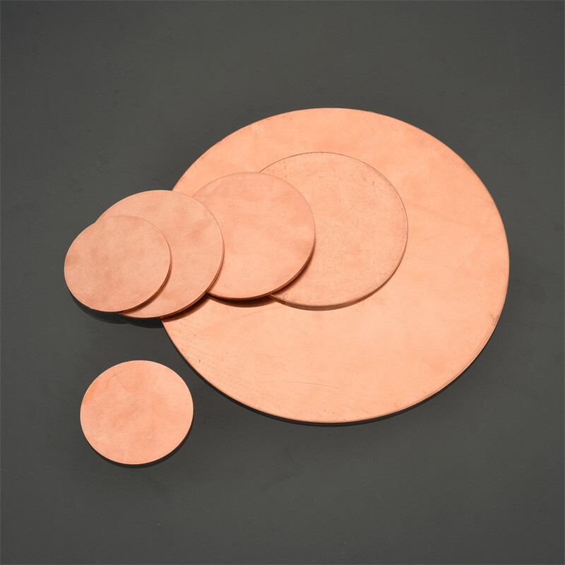 Solid Pure Copper Discs Blank Round Plate Metal Sheet Ø10-200mm Thickess 0.5-3mm