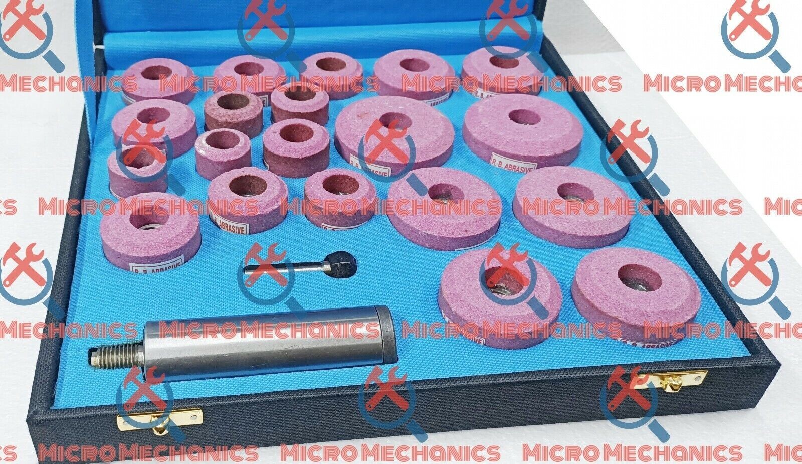 SIOUX PINK VALVE SEAT GRINDING STONES WHEELS 20 PCS + STONE HOLDER 0.385″ BORE