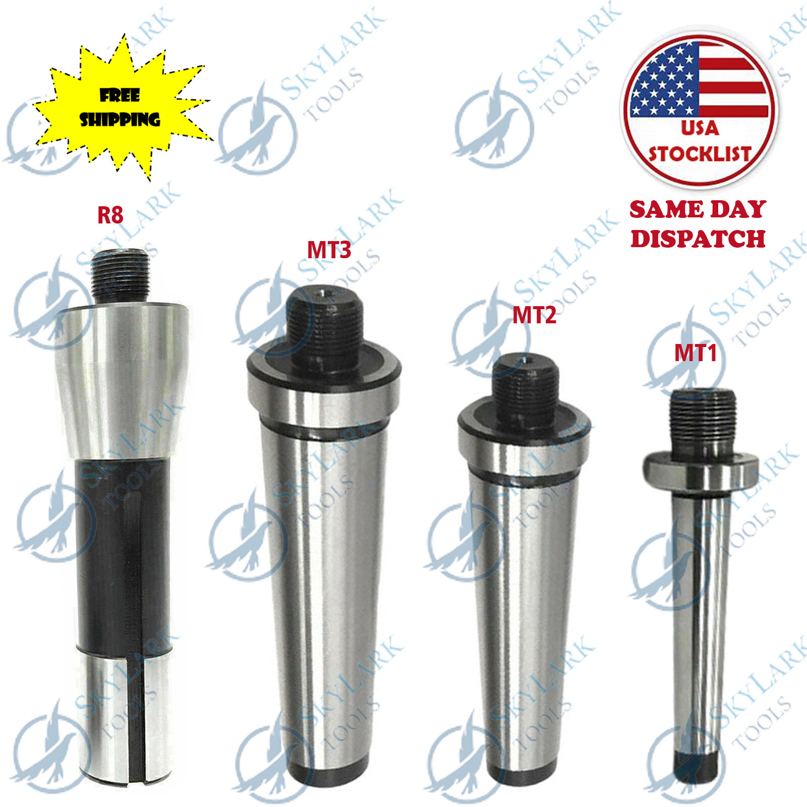 4-Jaw 70mm Independent Chucks M14X1 Thread with MT1 MT2 MT3 R8 Mount Shank Arbor