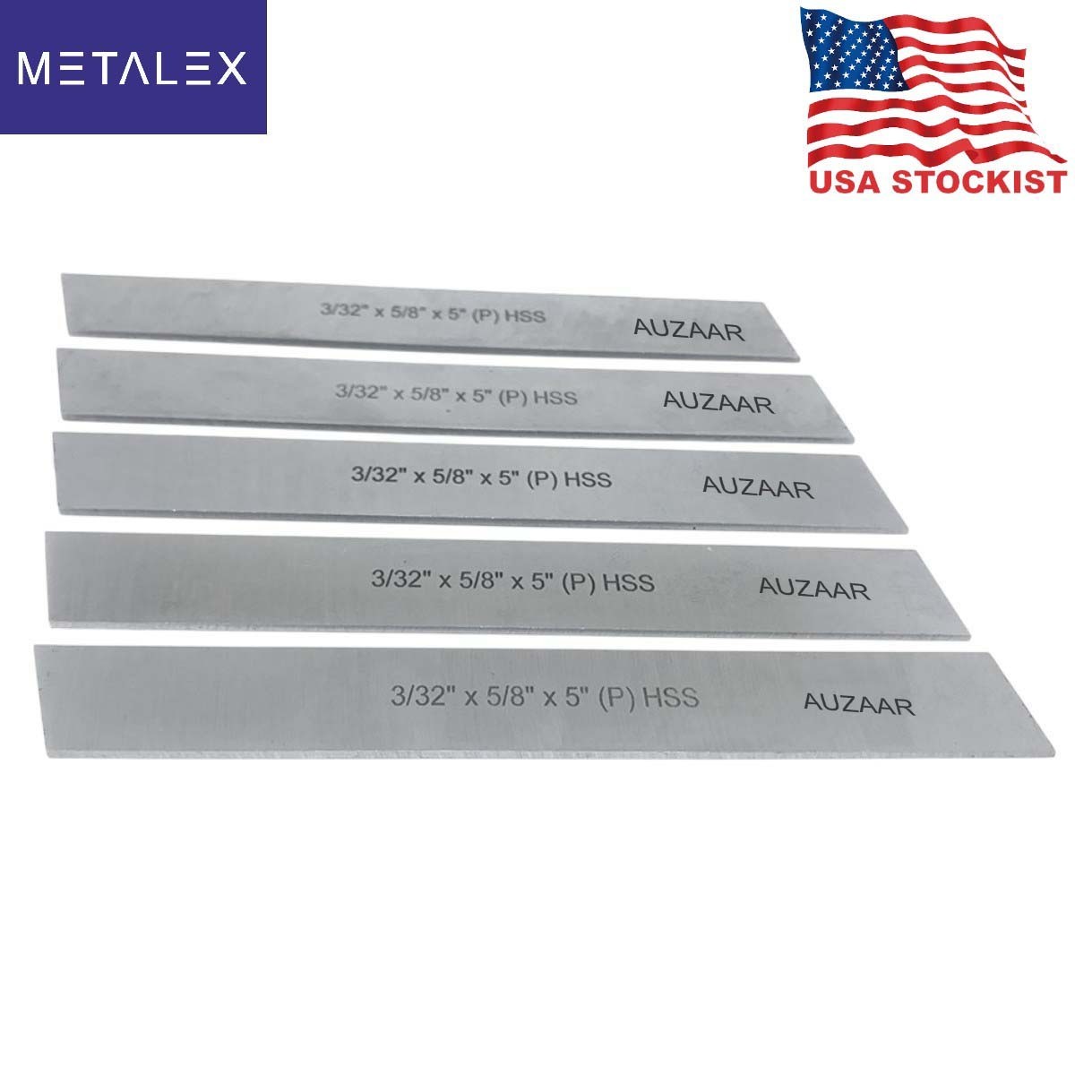 5x HSS Blade 3/32″ x 5/8″ x 5″ Inch Lathe Cut Off Parting Tool Holder M2 Grade