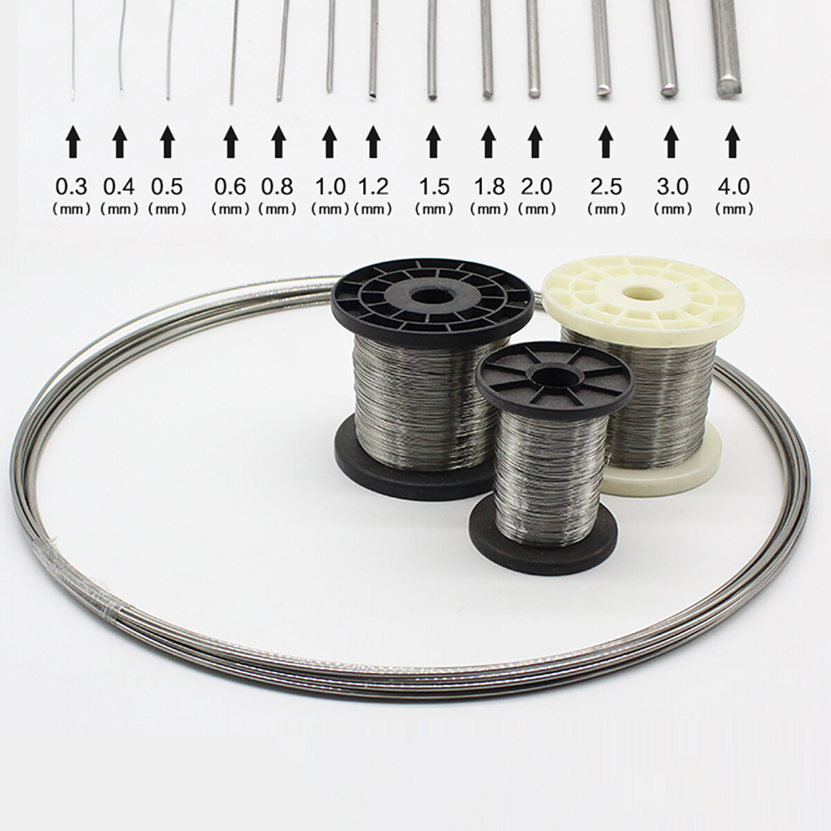 304 Stainless Steel Wire Dia 0.1mm 0.2mm 0.3mm 0.4mm 0.5mm 0.6mm 0.8mm 1mm-3mm