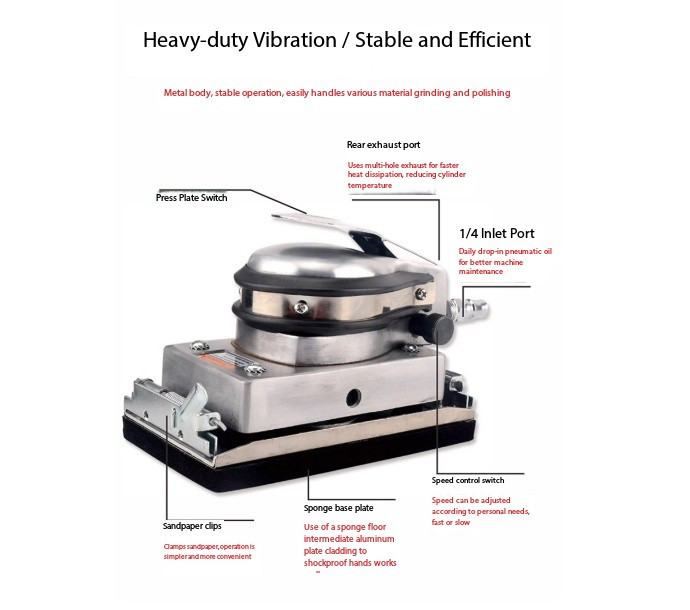 TR-3301 Industrial-Grade Rectangular Pneumatic Grinder Heavy-Duty Polisher