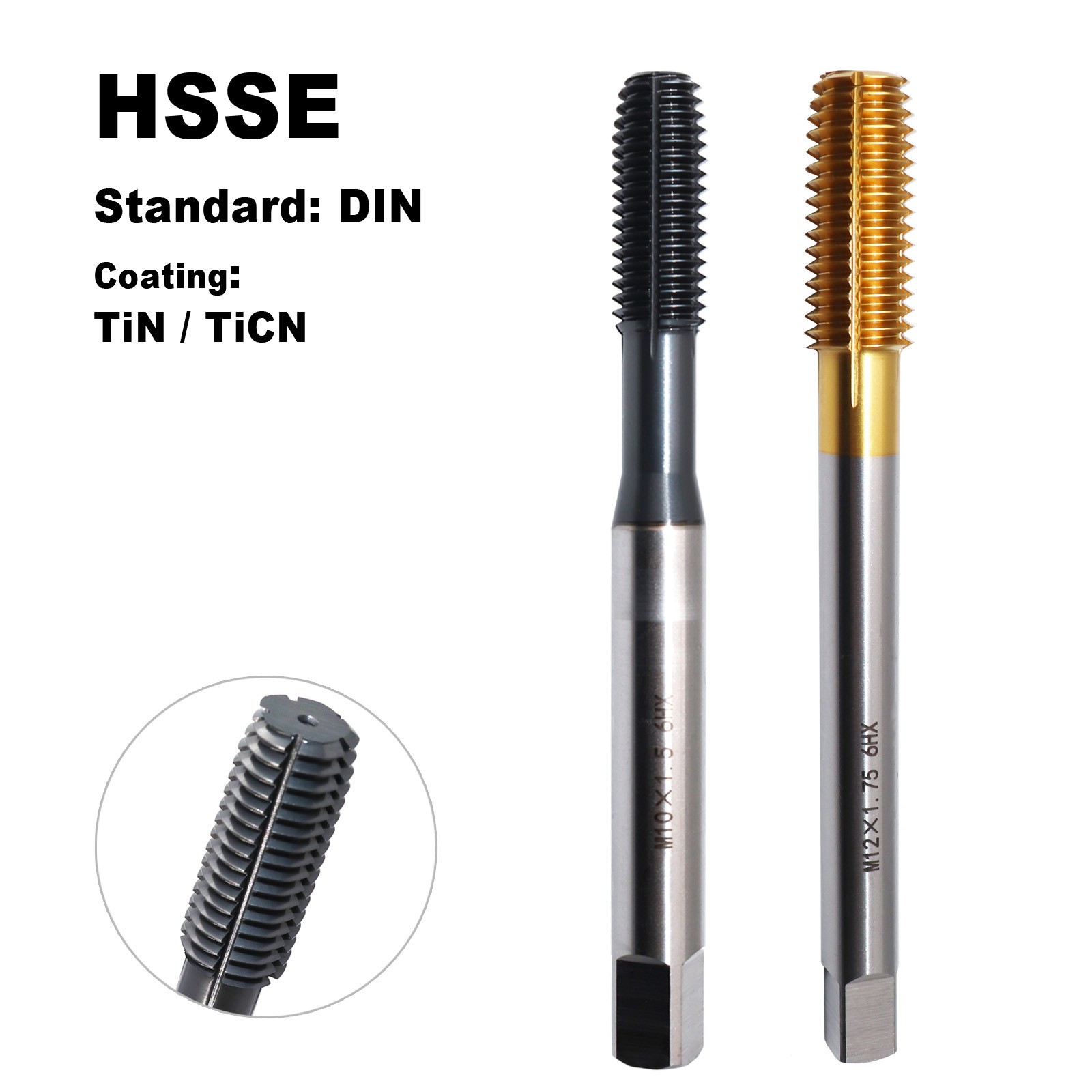 UNC HSSE Forming Taps Metric Fine Thread Extrud TiN Coating For Stainless Steel