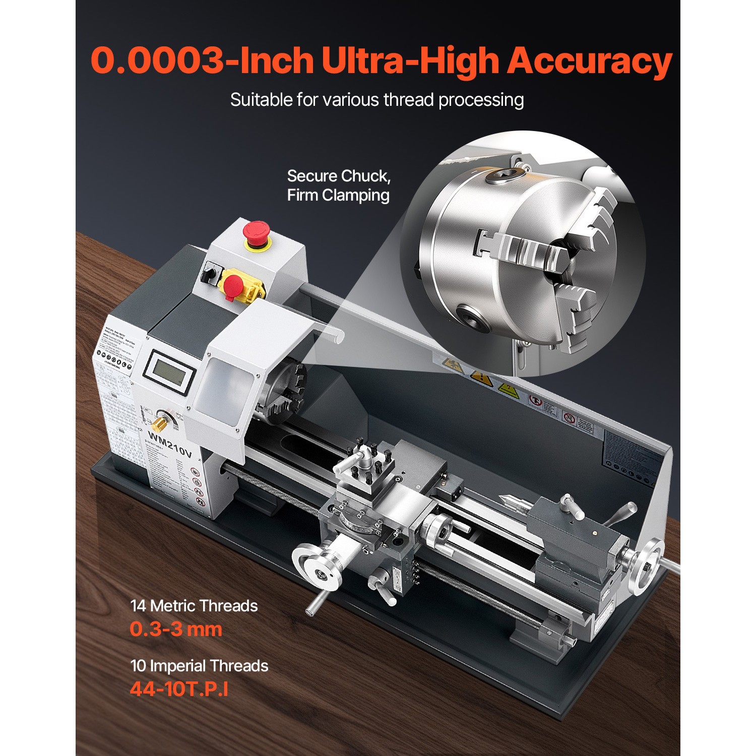 Uimoso 8 x 16 in Metal Lathe Machine, 550W, Variable Speed 0-2500 RPM