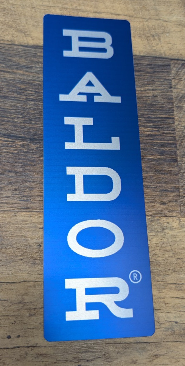 Replacement Bench Grinder Pedestal Label Blue | Baldor | Sublimated | USA
