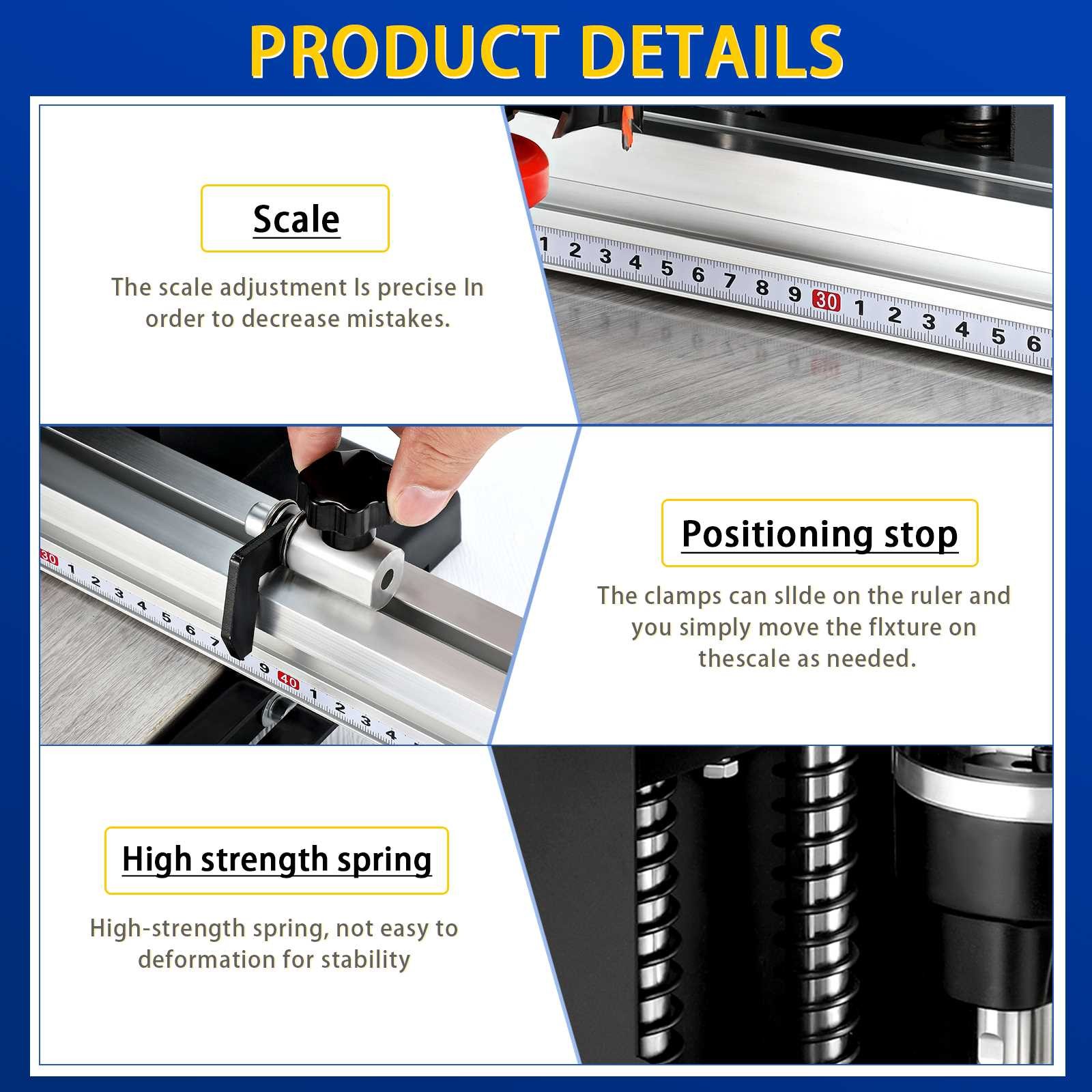 1100W Portable Woodworking Hinge Drill 48-6mm 45-9.5mm Cabinet Closet Carpenter