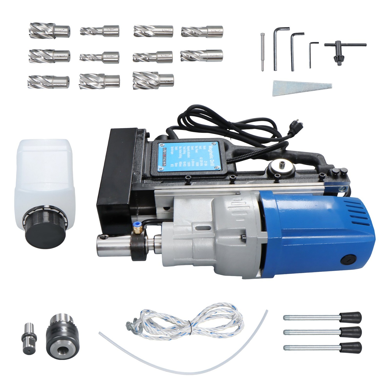1950W 13900N Stepless Speed Bi-Directional Magnetic Drill with 11 Drill Bits
