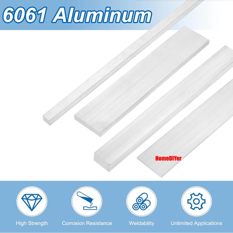 Aluminium Flat Bars Strips Metal Plate 100mm Length 6mm –100mm Wide Cut To Size