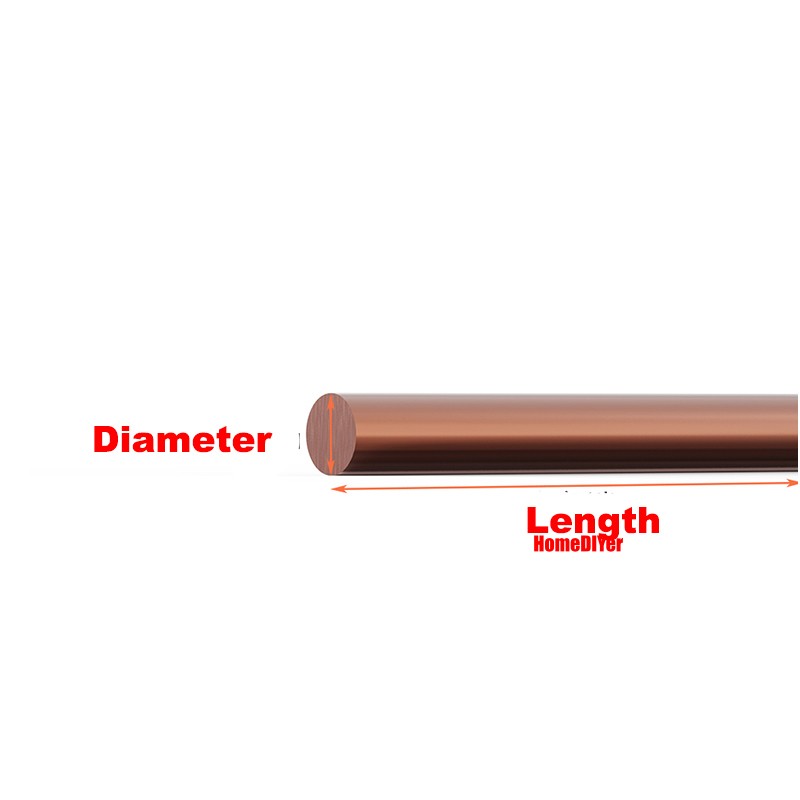 T2 Copper Round Bars Solid Profile Rods Diameter 8mm- 100mm Length 100mm- 300mm
