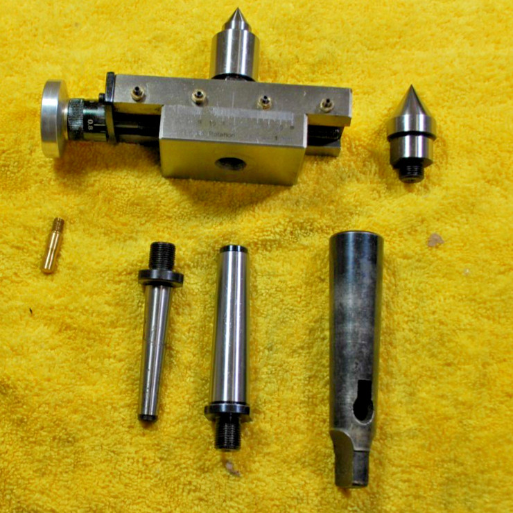 Offset Tailstock w/ Live Center, Dead Center for Turning, MT1, MT2 & MT3 Shanks