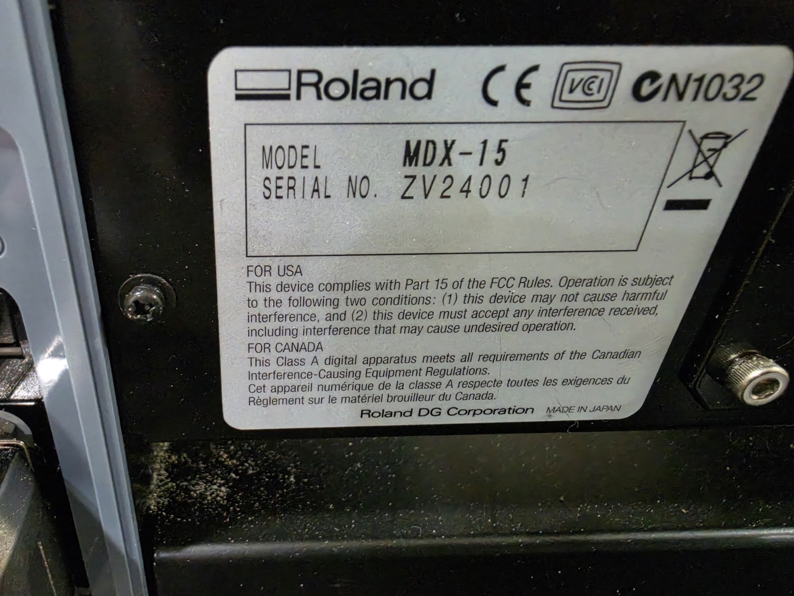 Roland MODELA MDX-15 CNC Desktop Electric Milling Machine w/ Accessories Manual