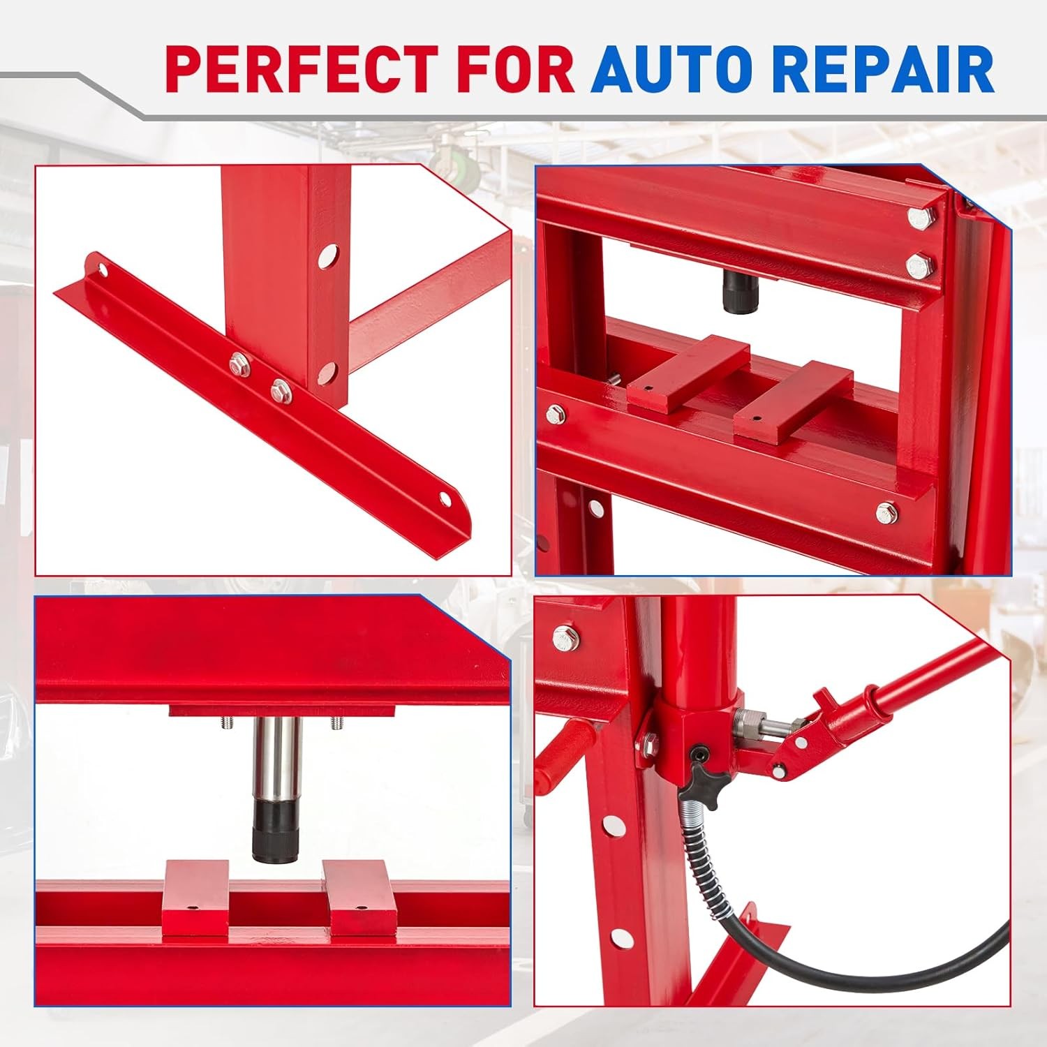 H Frame 10 Ton Shop Press Hydraulic Heavy Duty Steel Benchtop Bending Tool