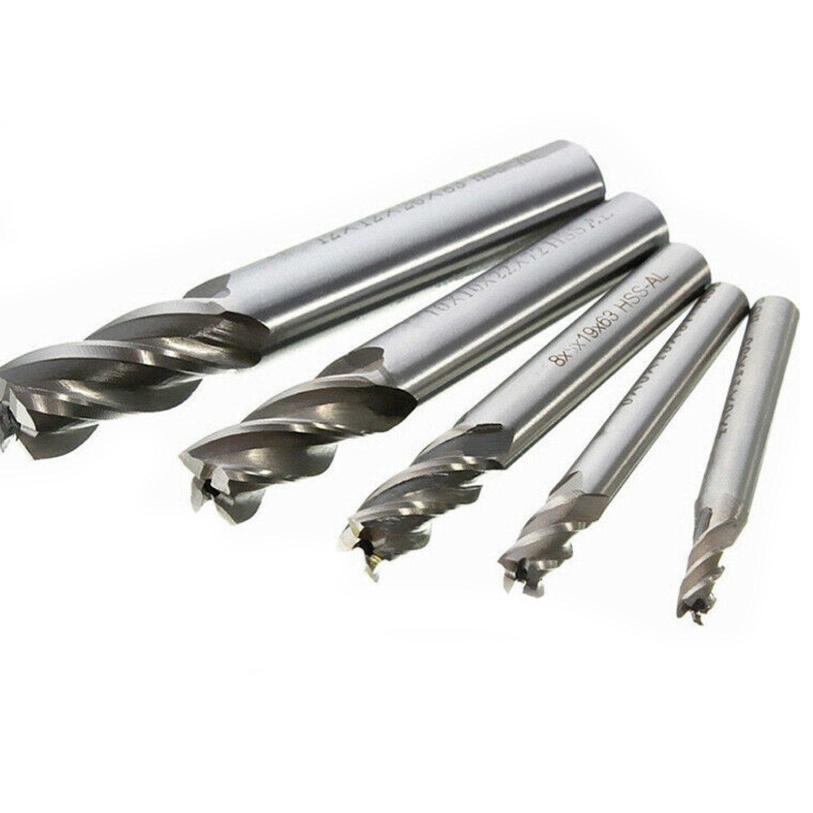 5Pcs CNC Straight Drill Bits HSS Shank 4 Flutes Engraving Milling Cutters b