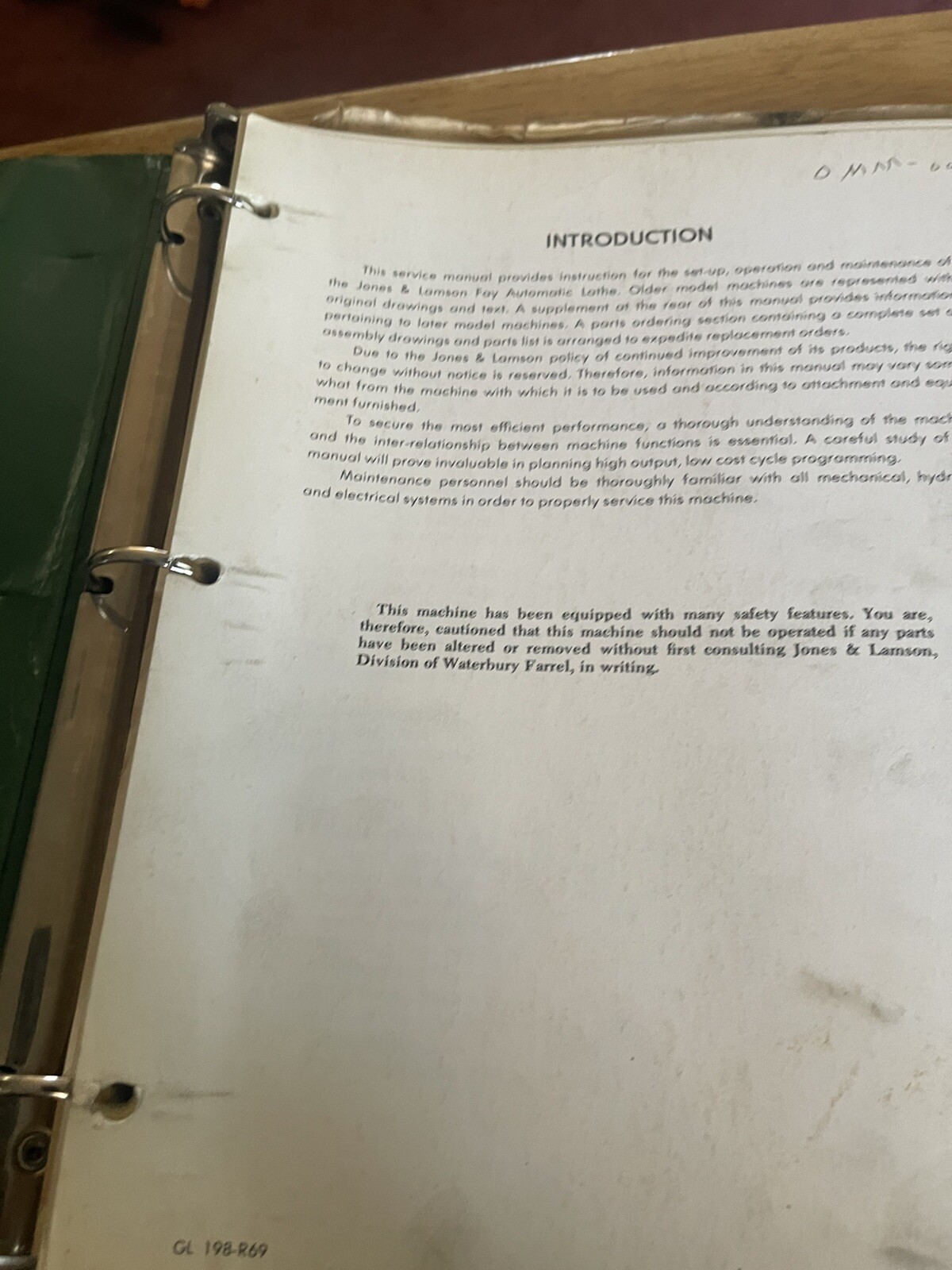 Jones & Lamson FAY Automatic Lathes Operating Instructions Manual