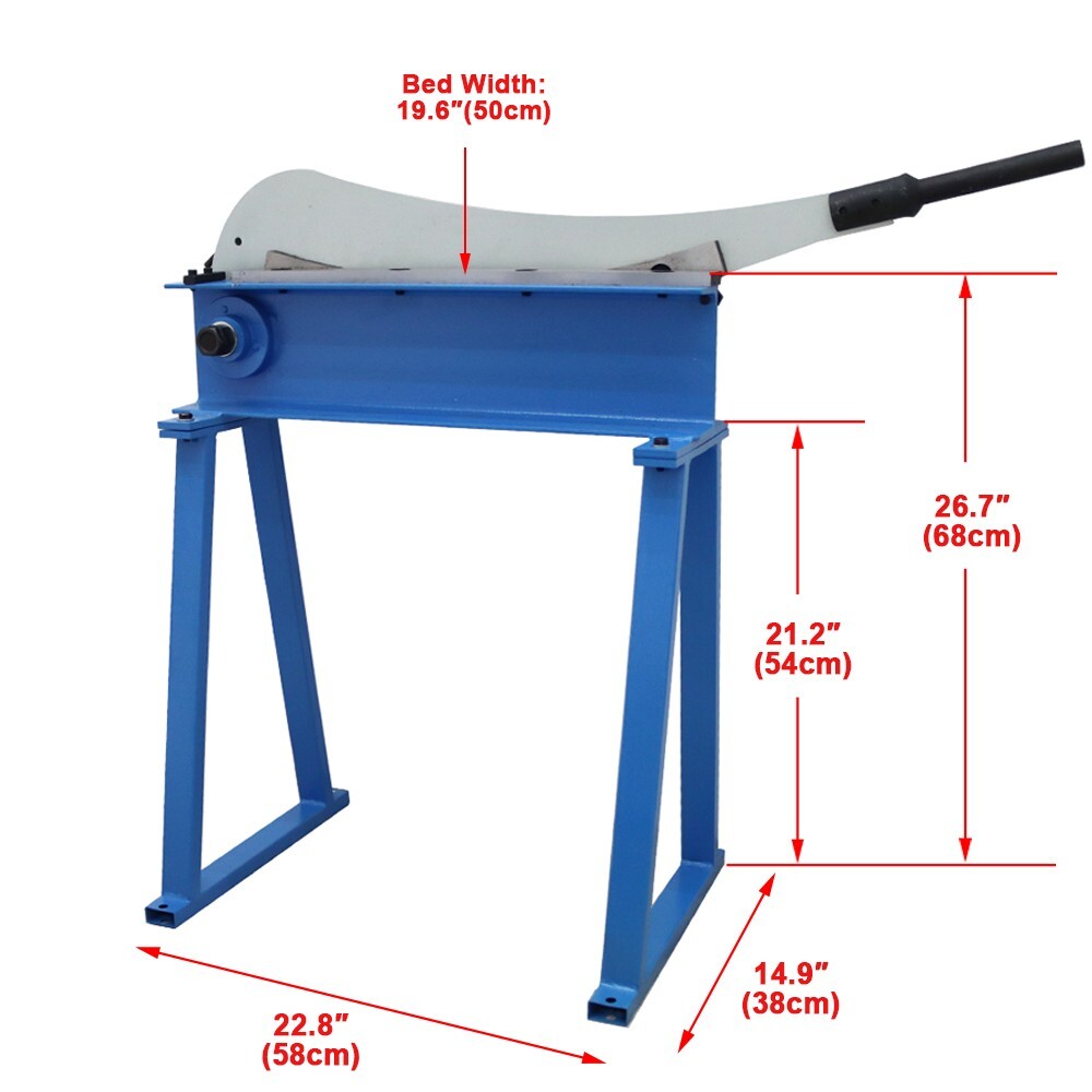 Manual Guillotine Shear Gauge Sheet Metal Plate Cutter 19.6″ Cutting Width