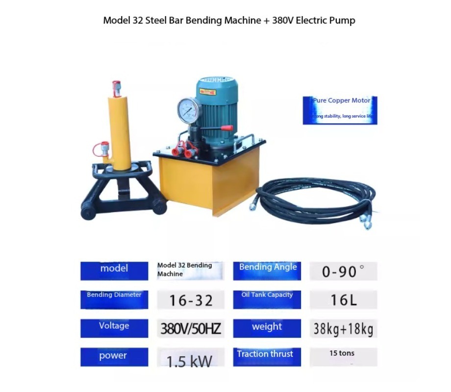 Handheld Hydraulic Rebar Bender Electric Handheld Portable Bender 0-90°