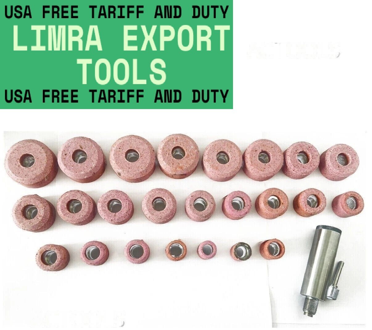 Sioux Valve Seat Pink Grinding Wheels Set 24 Pcs Stone Holder Star Drive 11/16″