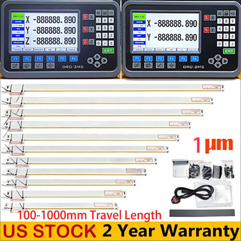 2/3 Axis Digital Readout DRO TTL Linear Glass Scale Encoder CNC Milling Lathe