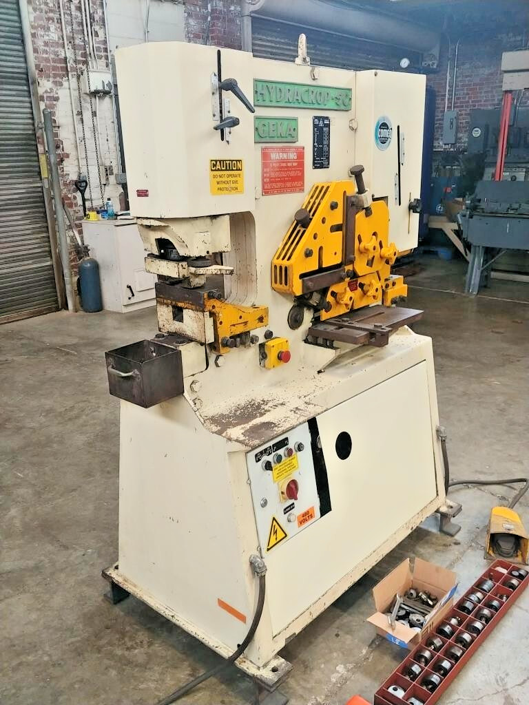 Geka Hydracrop 50 Ton Ironworker, Model HYD-50 w/Lot of punches & dies, notcher
