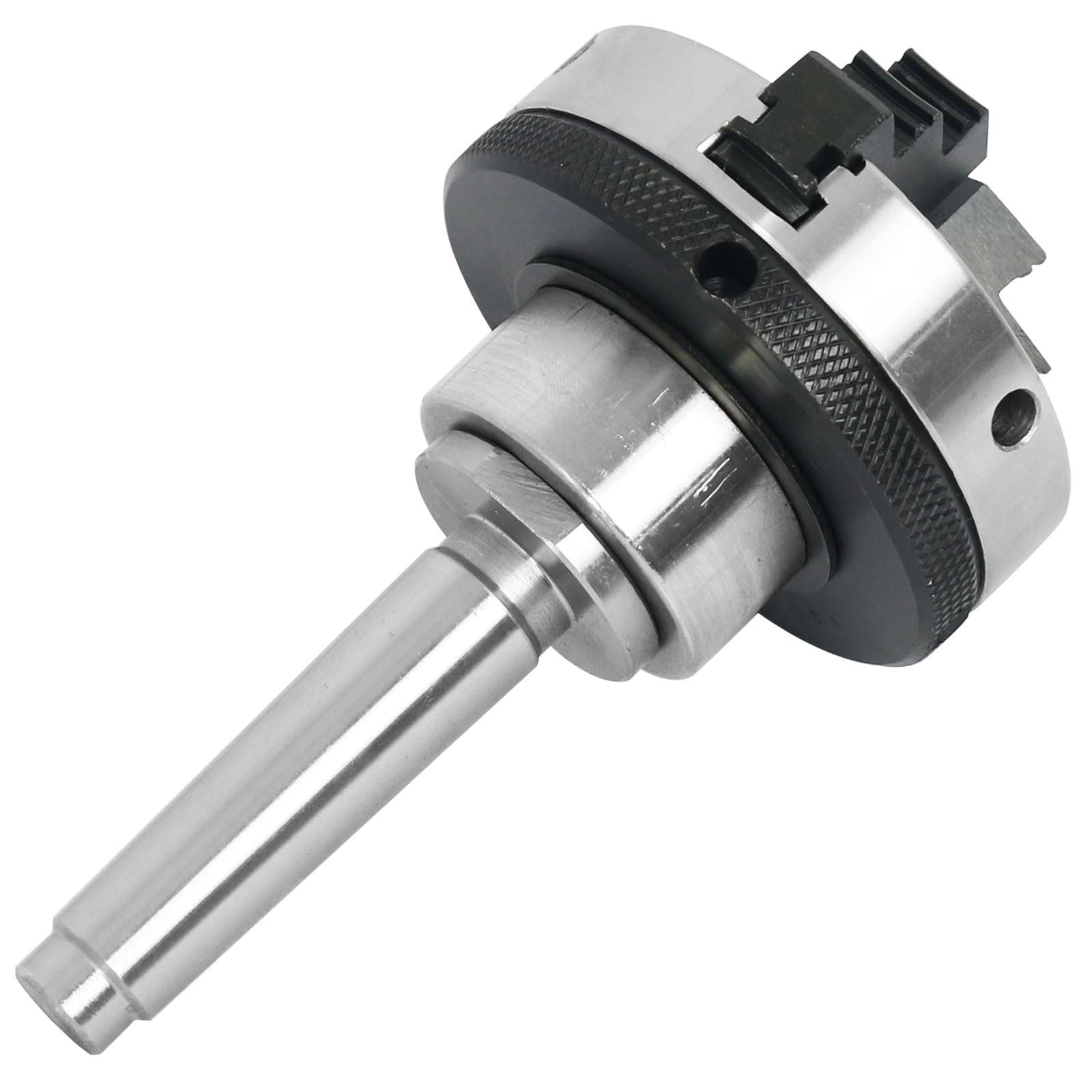 Wood Lathe Chuck,3 inch 3 jaw With MT-1 and MT-2 Arbor Shank,with 1 x 8TPI Th…