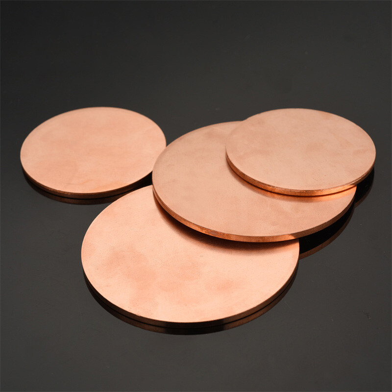 Solid Pure Copper Discs Blank Round Plate Metal Sheet 50-200mm OD 0.8-3mm Thick