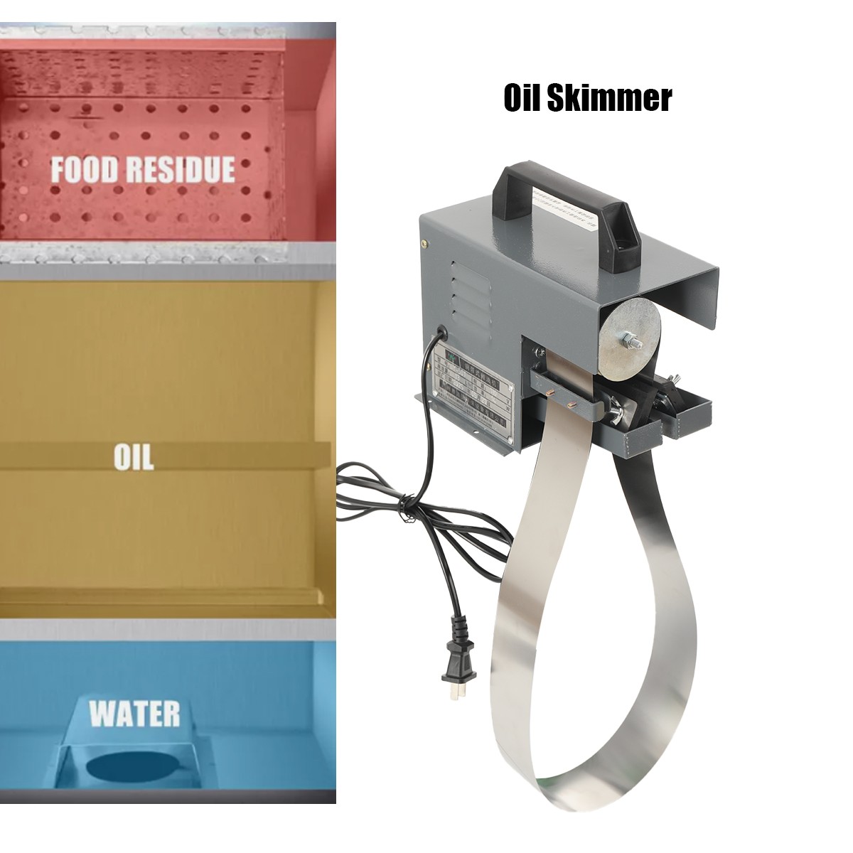JY-50T Portable Mini Oil Skimmer CNC Steel Belt 13L/H Oil Scraper Degreaser New
