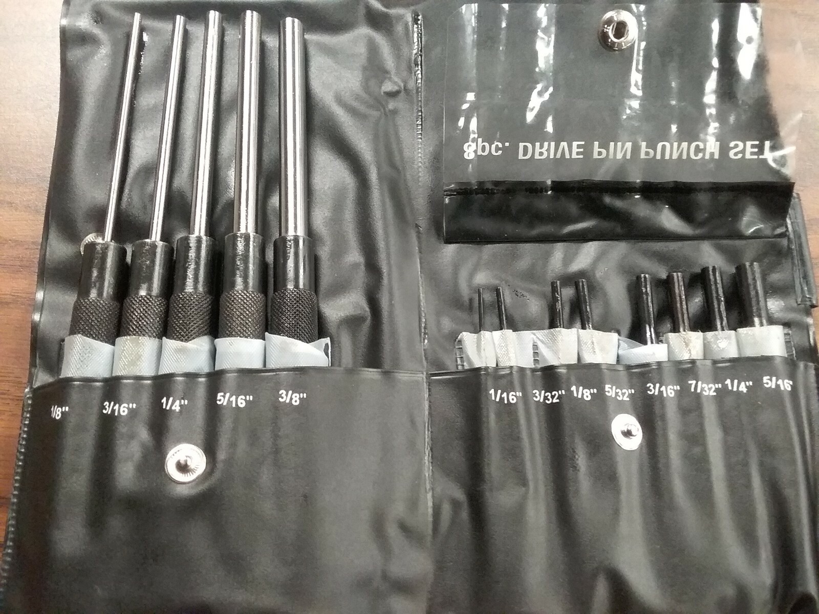 13pcs Combination Pin Punch Set 5pcs 8″-long & 8pcs 4″-short #H501S