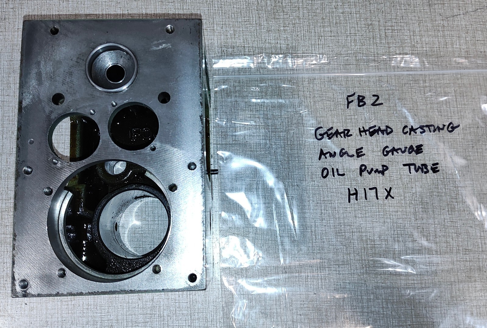 Emco FB-2 Mill Drill Parts: Gearhead Casting, Angle Gauge & Oil Pump Tube H17X