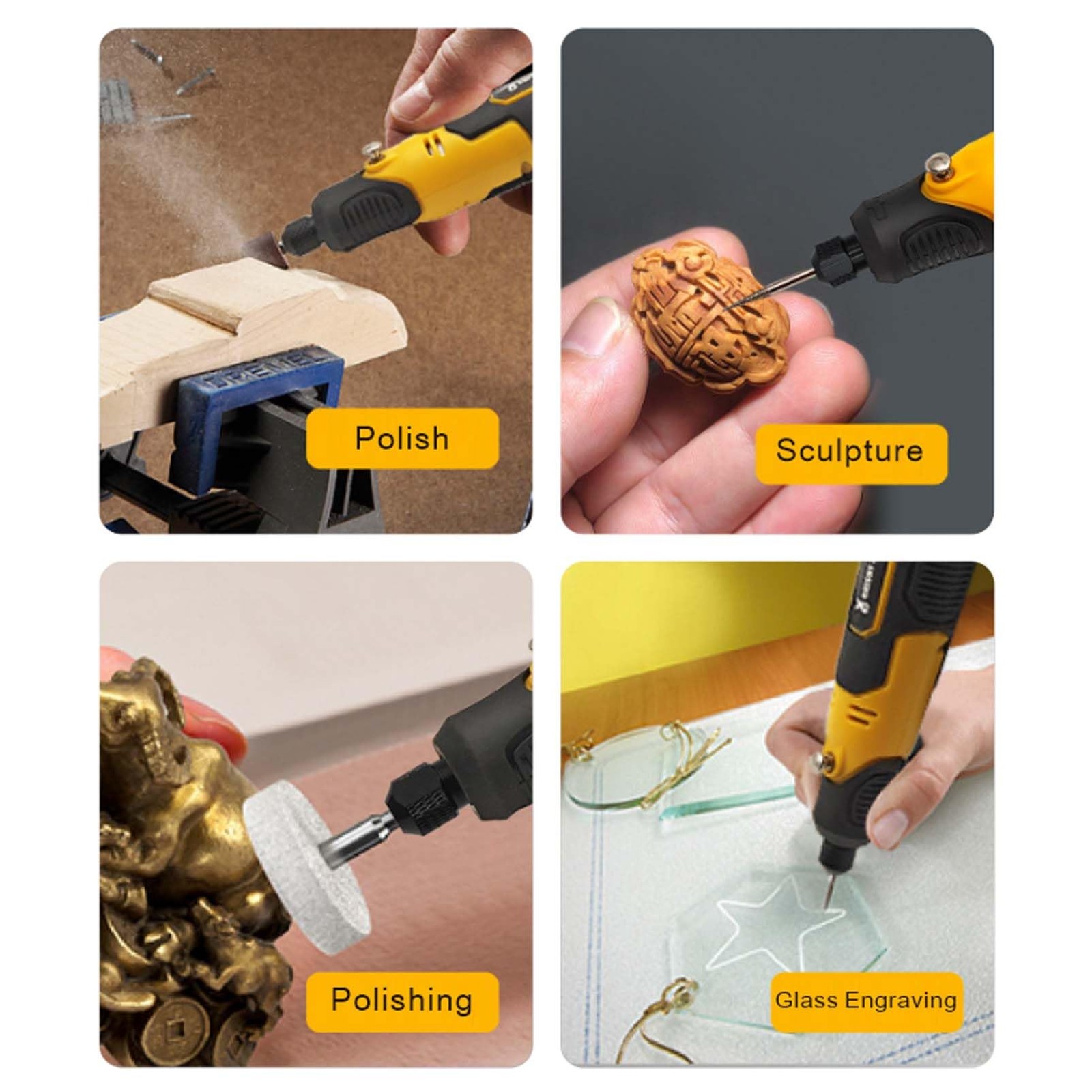 Wireless Handheld Electric Grinding and Engraving Pen with 58 Bits, Black