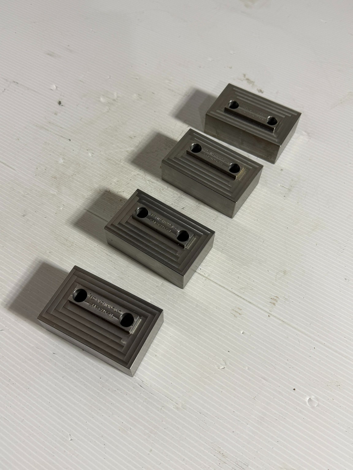 Lot of 4 BEC Machining SJ-KSC80-STL Precision Steel Mounting Fixture Blocks