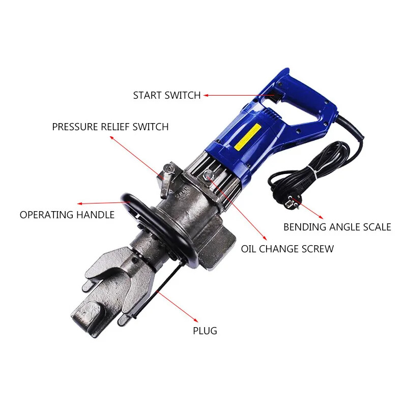 750W Hydraulic Electric Rebar Bender Handheld Rebar Bender, Bar, RB-16