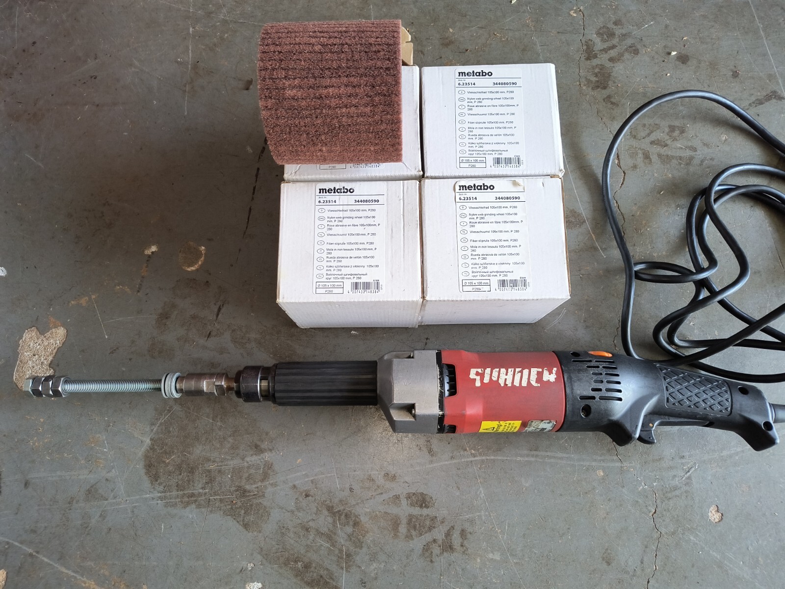 Suhner Electric Variable Speed Straight Grinder Polisher USK 6R & 4 – Flap Drums