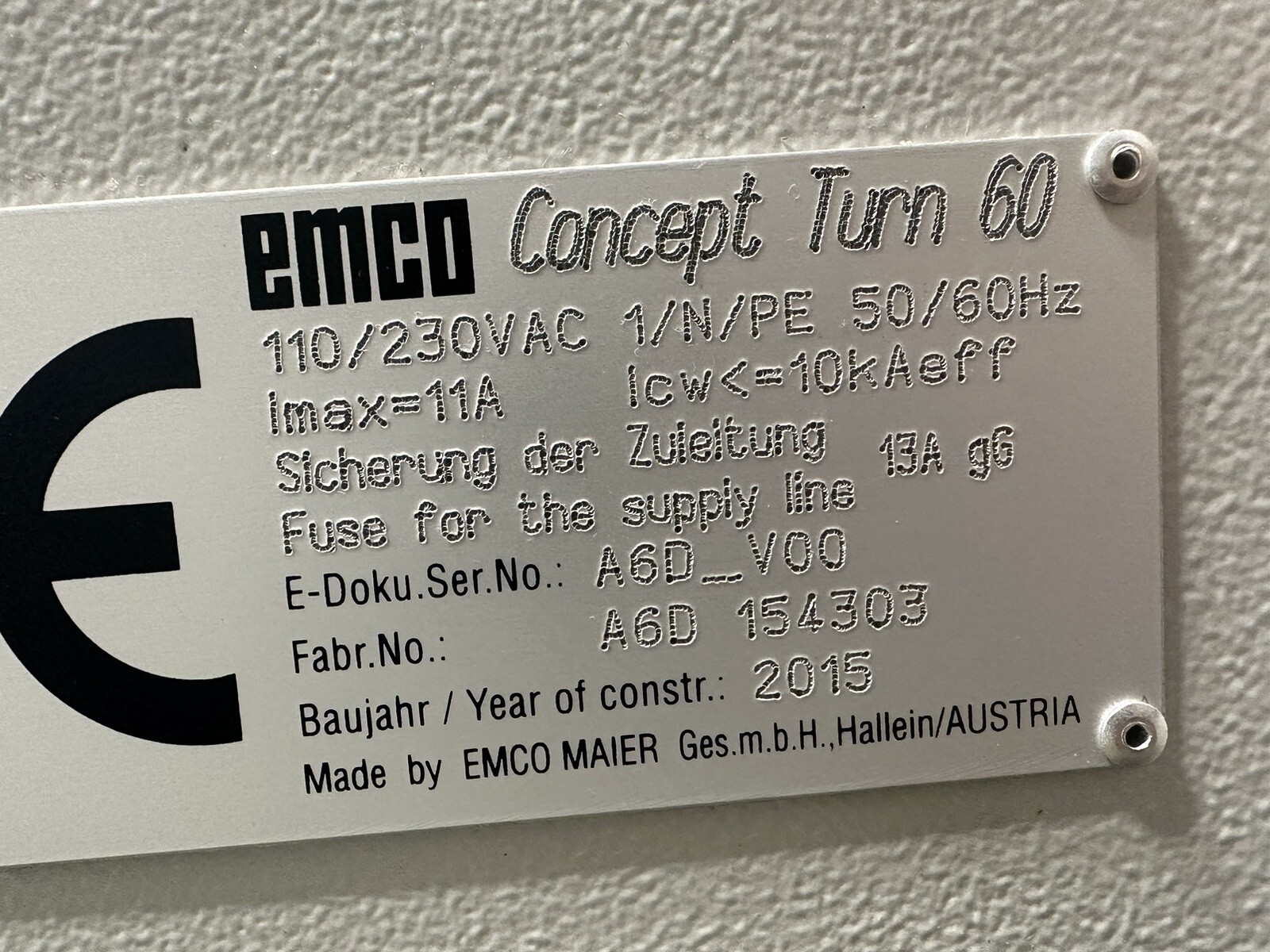 Emco Concept Turn 60 CNC Lathe w/ GE Fanuc Series 21 & Siemens Sinumerik Operate
